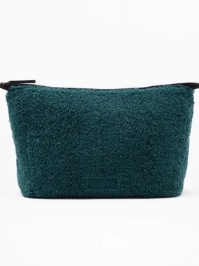 ATHLETA NWT All About Sherpa Small Cosmetic Pouch Color Pine